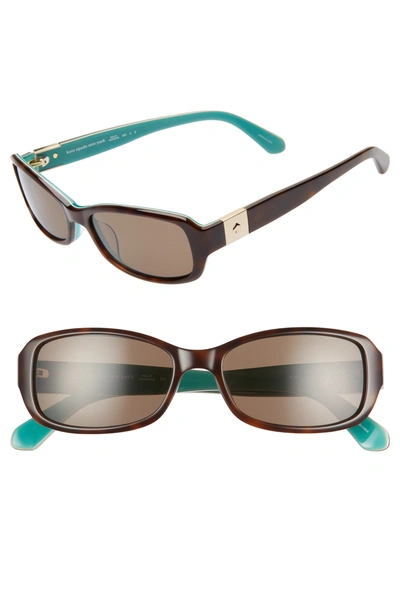 Kate Spade Paxton2 53mm Polarized Sunglasses In Havana/ Turquoise