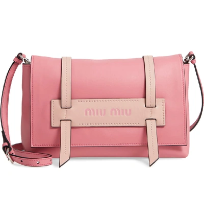 Miu Miu Small Grace Calfskin Shoulder Bag - Pink In Begonia/ Pesca