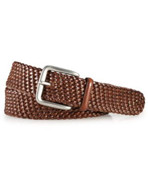 polo braided leather belt