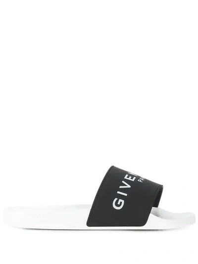 Givenchy Logo Slides In Black