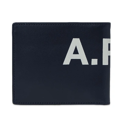 Apc A.p.c. Aly Large Logo Wallet In Blue