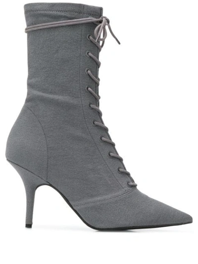 Yeezy Debris Sock Ankle Boots In Grey