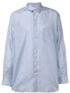 Comme Des Garçons Shirt Striped Button Down Shirt In Blue