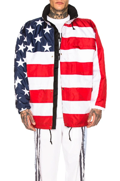 Vetements Embroidered And Striped Shell Jacket In Usa