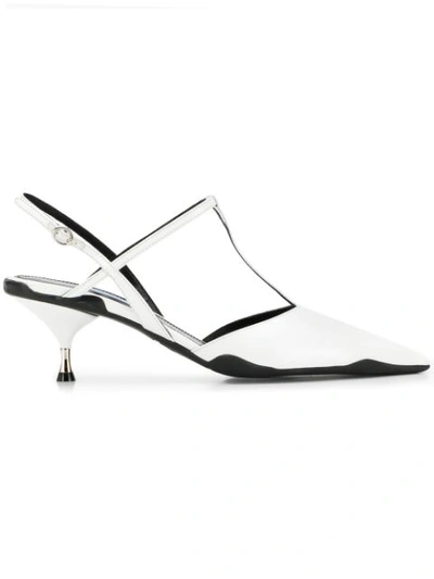 Prada Opanca Slingback Pumps In White