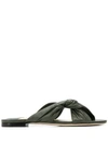 Jimmy Choo Lela Flat Sandals In Green