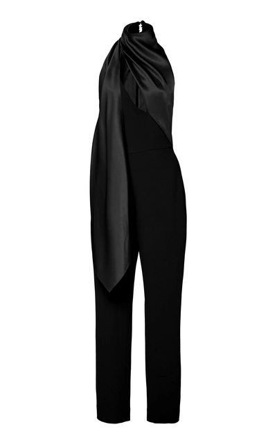 Cushnie Cutout Crepe De Chine Straight-leg Jumpsuit In Black