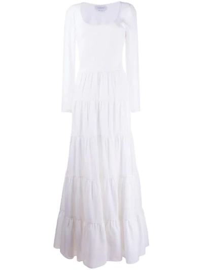 Gabriela Hearst Slava Tiered Wool And Cashmere Blend Maxi Dress In White
