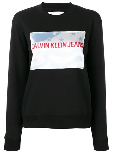 Calvin Klein Jeans Est.1978 Logo Motif Sweatshirt In Black