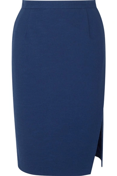 Altuzarra Lancaster Cotton-blend Pencil Skirt In Blue