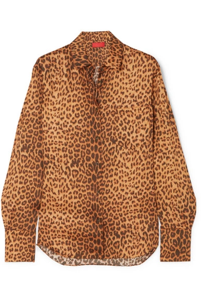 Commission Banker Leopard-print Satin-twill Shirt In Leopard Print
