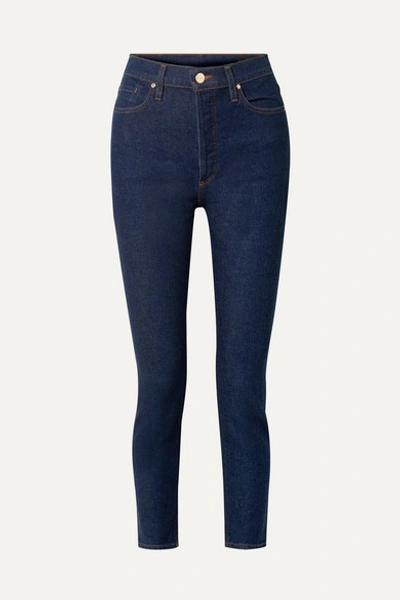 Goldsign The High Rise Slim-leg Jeans In Dark Denim