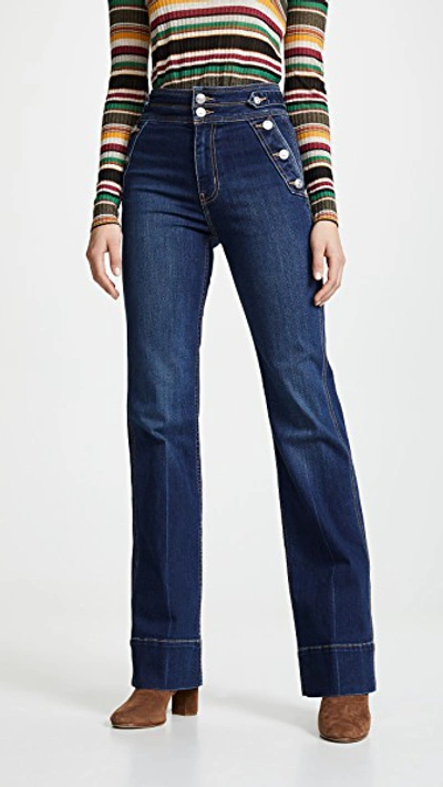 Current Elliott The Maritime High-rise Flared Jeans In Riptide