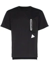 And Wander Logo-print Longline Performance T-shirt In Black