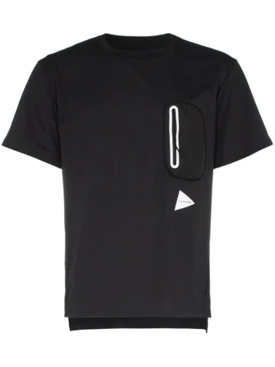 And Wander Logo-print Longline Performance T-shirt In Black