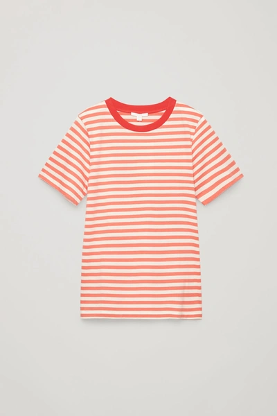 Cos Cotton T-shirt In Orange