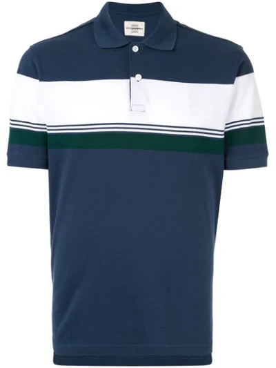 Kent & Curwen Stripe Polo Shirt In Blue