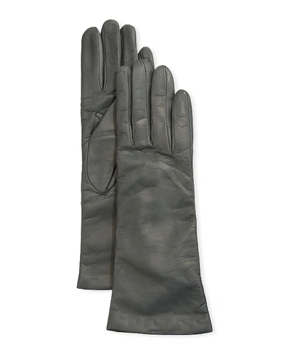 Portolano Four-button Leather Gloves In Iron Gray