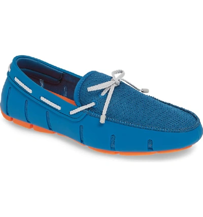 Swims Men's Mesh & Rubber Braided-lace Boat Shoes, Seaport Blue/alloy In Seaport Blue/ Alloy