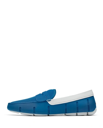 Swims Men's Rubber Penny Loafer Water Shoes, Seaport Blue/alloy In Seaportblue/alloy