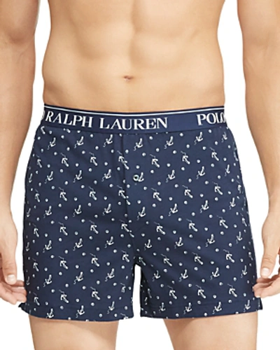 Polo Ralph Lauren Patterned Boxers In Cruise Navy Anchor