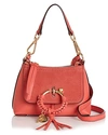 See By Chloé See By Chloe Joan Mini Leather & Suede Hobo In Wooden Pink/gold