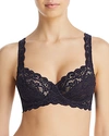 Hanro Luxury Moments Lace Unlined Underwire Bra In Midnight