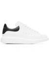 Alexander Mcqueen Black Oversized Leather Sneakers In White