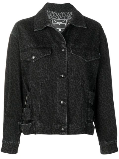 Mcq By Alexander Mcqueen Leopard Print Denim Jacket In Black