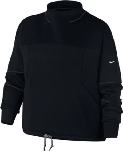 Nike Plus Size Dri-fit Fleece Training Top In Black