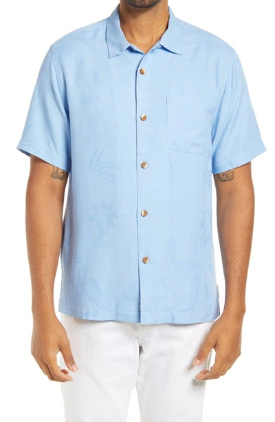 Tommy Bahama Men's Weekend Tropics Silk Shirt, Created For Macy's In Aqua Ice