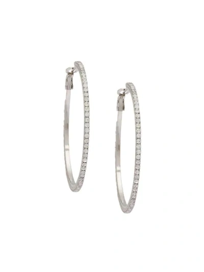 Miu Miu Crystal Hoop Earrings In Silver