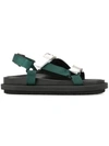 Sacai Flat Strappy Sandals In Black
