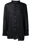 Isabel Benenato Relaxed Linen Shirt In Black