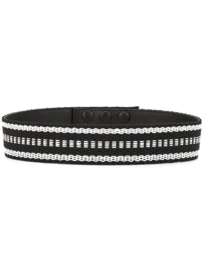 Paule Ka Contrast-embroidered Belt In Black