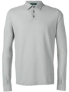 Zanone Long Sleeve Polo Shirt In Grey