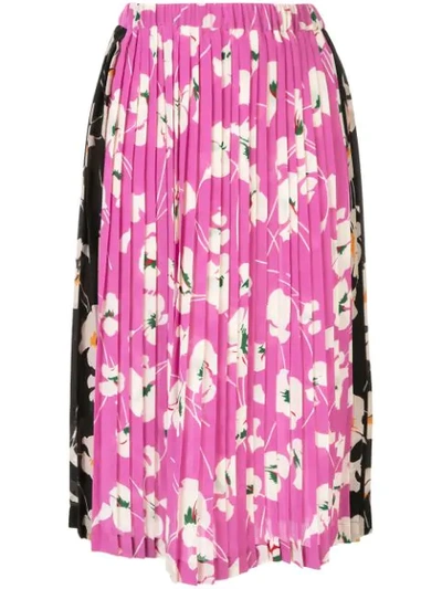 N°21 Floral Print Pleated Skirt In Purple