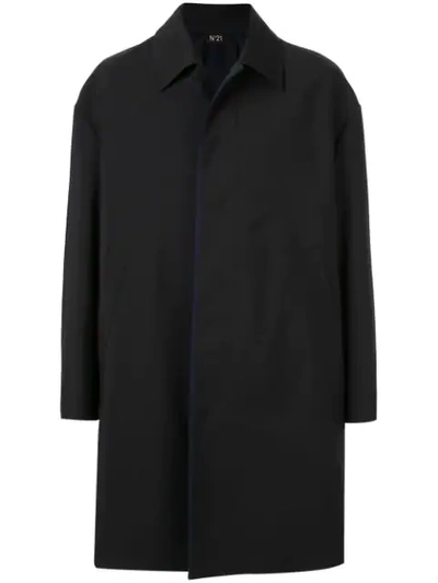 N°21 Plain Car Coat In Black