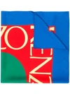 Kenzo Contrast Logo Scarf In Blue
