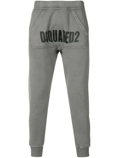 Dsquared2 Logo Panel Track Pants In Grey