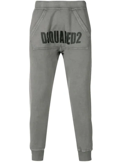 Dsquared2 Logo Panel Track Trousers In Grey