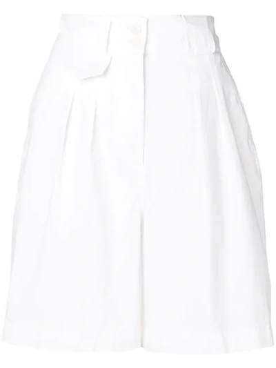 Etro High Waist Shorts In White