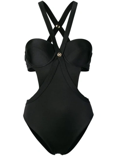 Versace Medusa Stud One-piece Swimsuit - 黑色 In Black