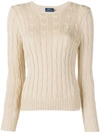 Polo Ralph Lauren Cable Knit Sweater In Neutrals