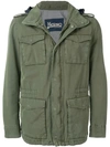 Herno Hooded Military Jacket In Green