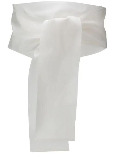 Sara Roka Large Tie Belt In White
