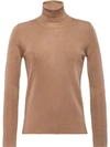 Prada Turtle Neck Jumper In Brown