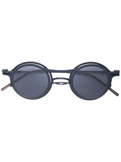 The Viridi-anne Double Frame Round Sunglasses In Black