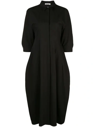 Jil Sander Long Shirt Dress - Black