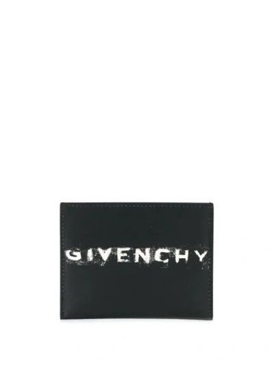 Givenchy Logo Stamp Cardholder In Black/white